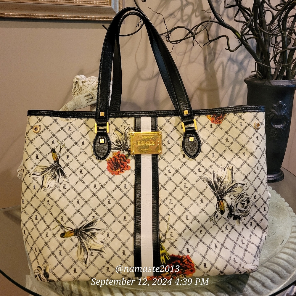 L.A.M.B. by Gwen Stefani Marigold Tote Leather PVC Designer Shoulder Bag #42